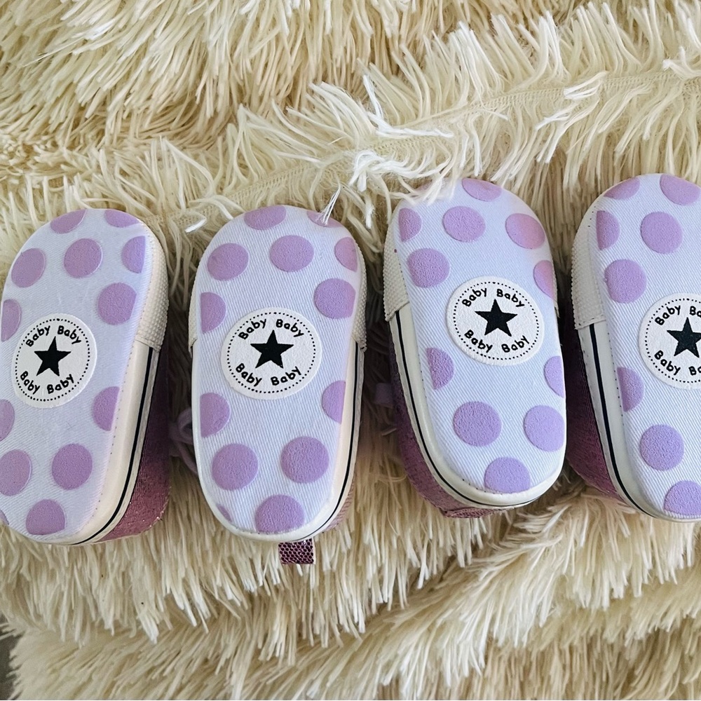 Purple Glitter baby shoes - BRAND NEW NEVER USED! - Picture 4 of 4